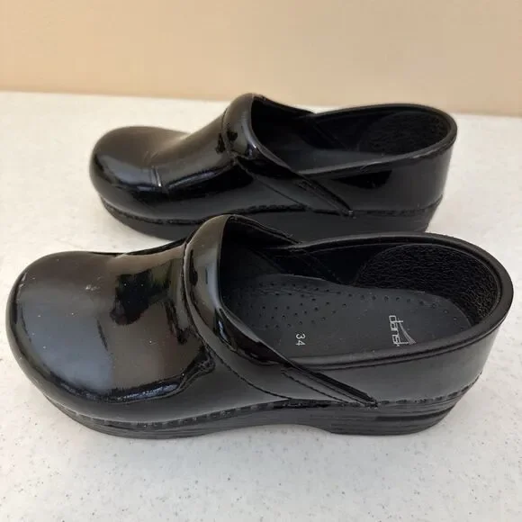 Dansko 34 Shiny Black Leather Work Clogs Nurse Work Shoe - Picture 5 of 16